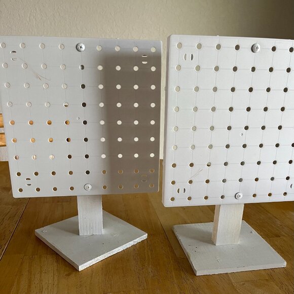 4 pc Handmade Tabletop Display w/Plastic Pegboard on Wooden Stand - Picture 5 of 10